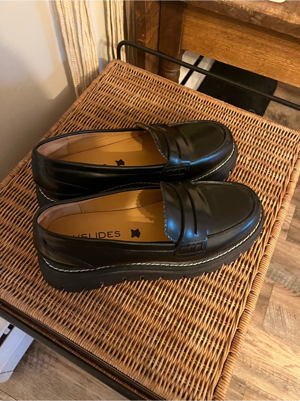 Black Platform Penny Loafers